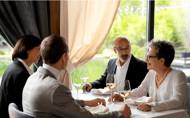 coporate meeting in houseboat